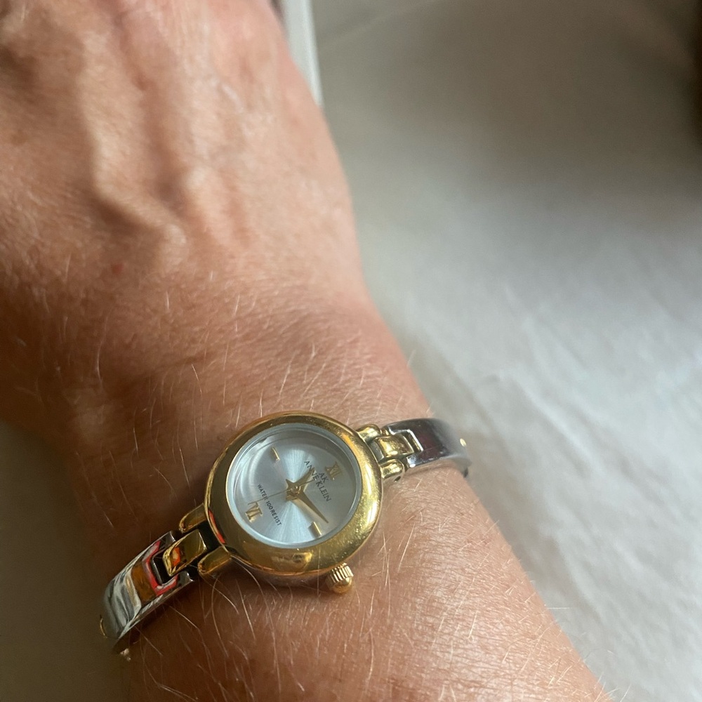 Anne Klein silver gold watch